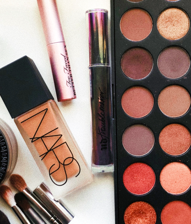 Close-up photography of assorted cosmetics