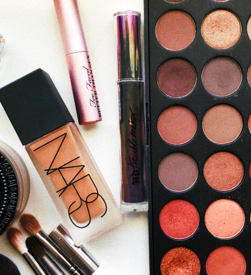 Close-up photography of assorted cosmetics