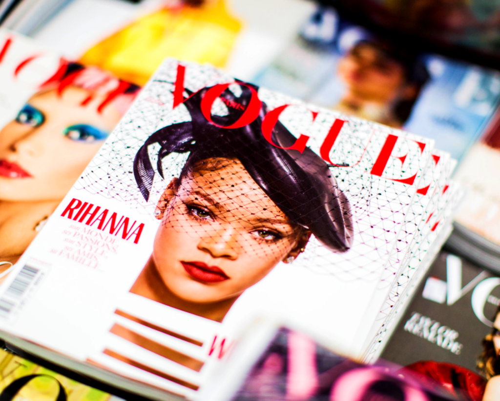 Vogue Rihanna magazine beside magazines