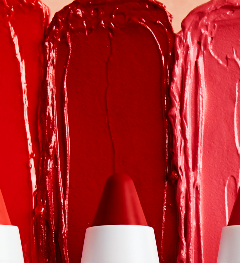 Three lipsticks in assorted colors