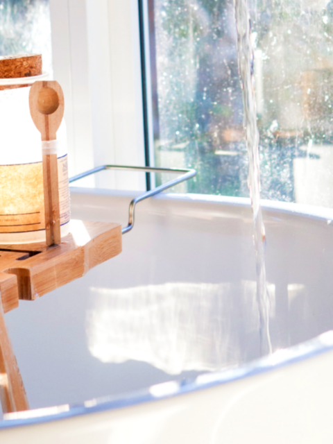 White ceramic sink beside window