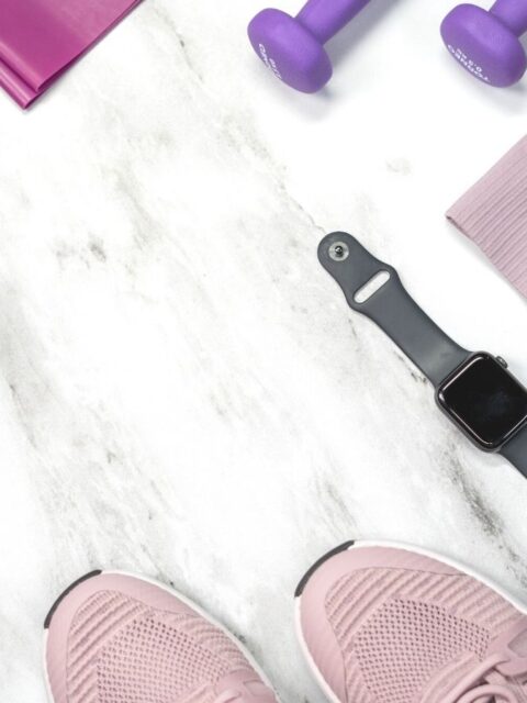 flatlay of workout gear