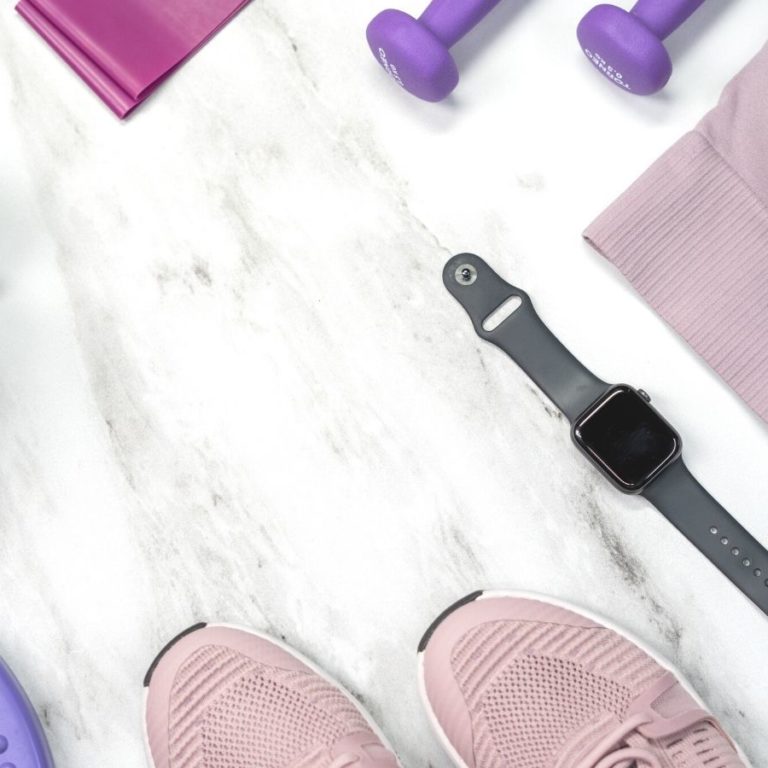 flatlay of workout gear