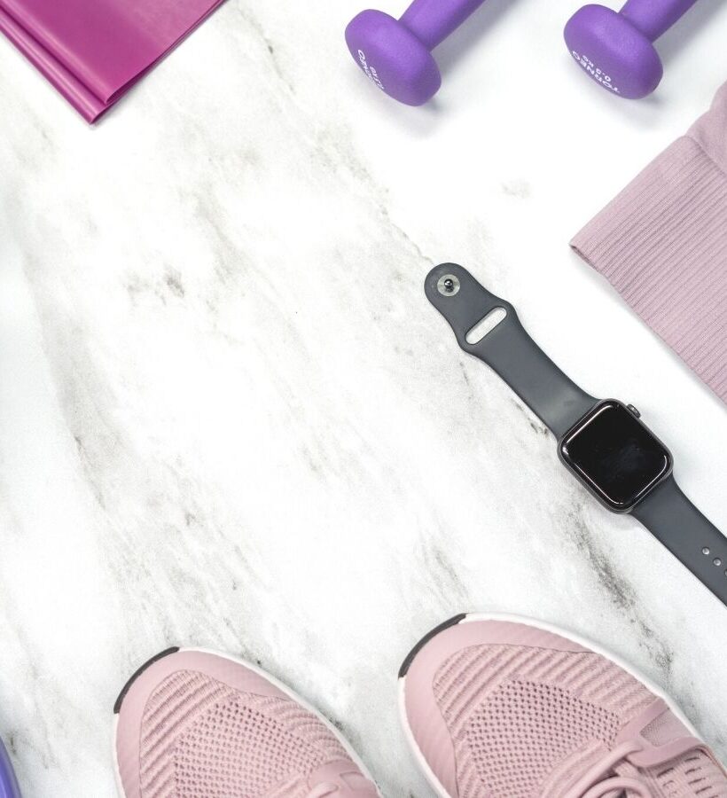 flatlay of workout gear